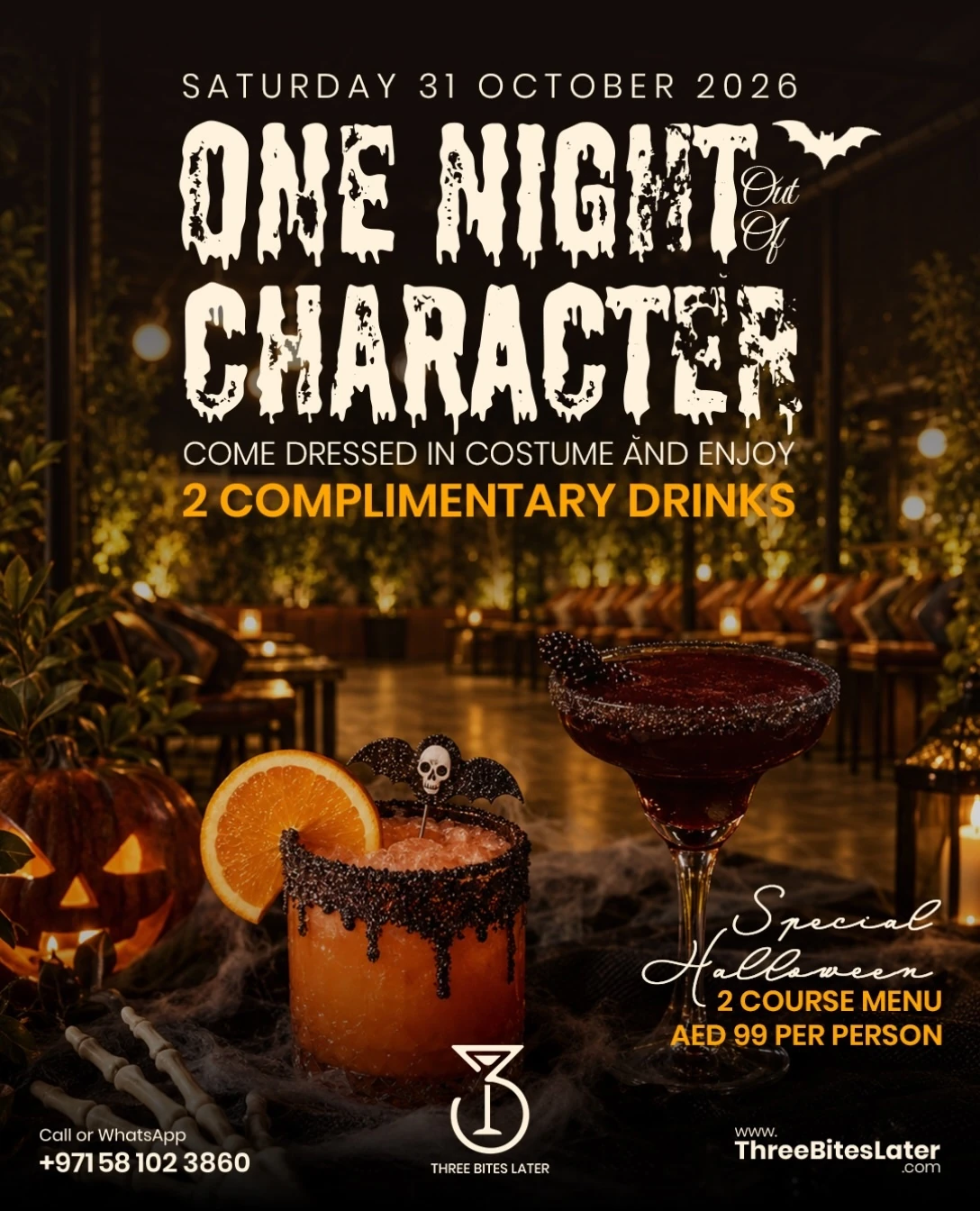 One Night Out Of Character: Halloween at Three Bites Later