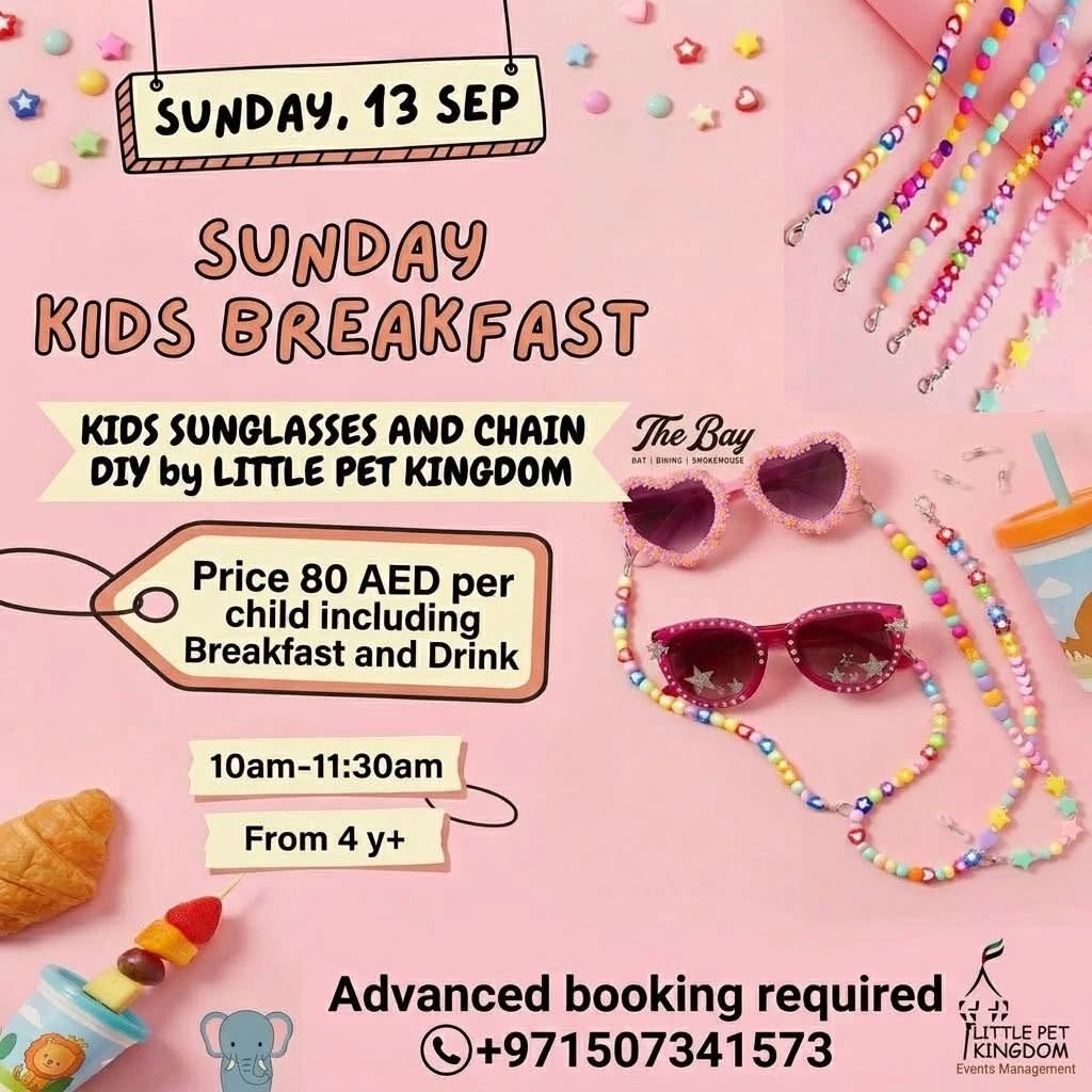 Sunday Kids Breakfast with Sunglasses and Chain DIY