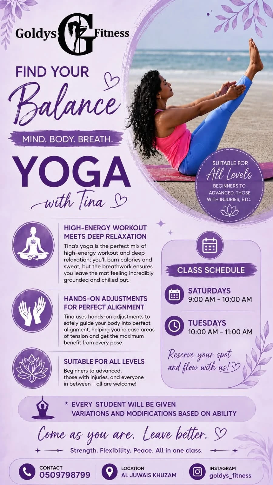 Find Your Balance: Yoga with Tina
