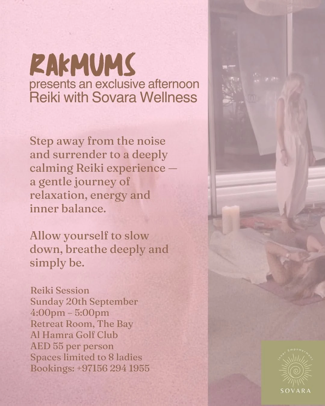 RAKMUMS presents an Afternoon of Reiki with Sovara Wellness