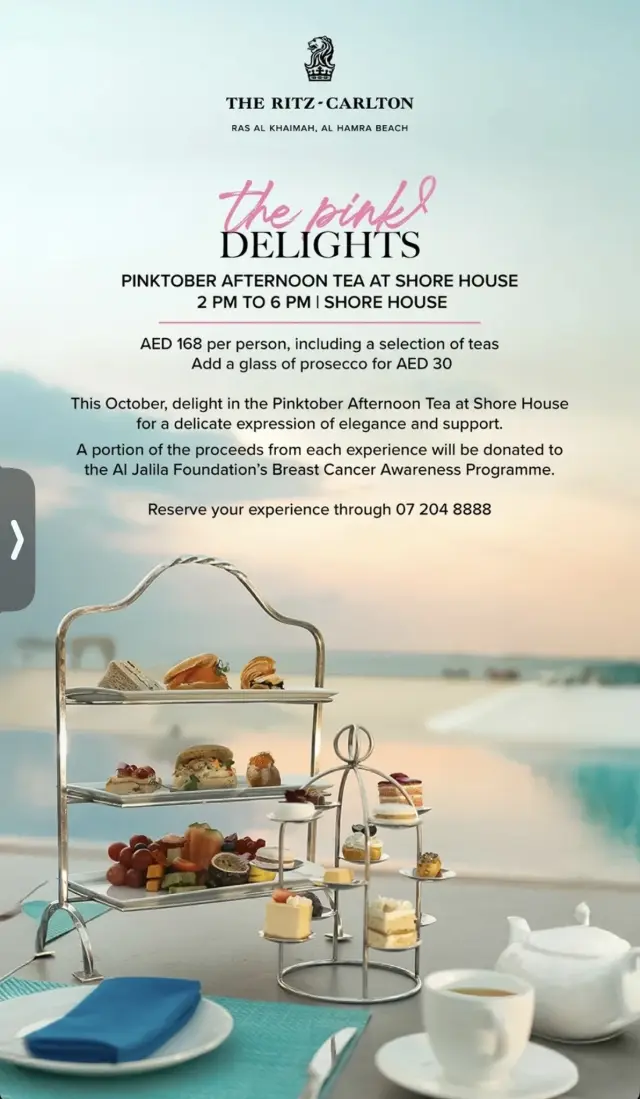 Pinktober Afternoon Tea at AED 168