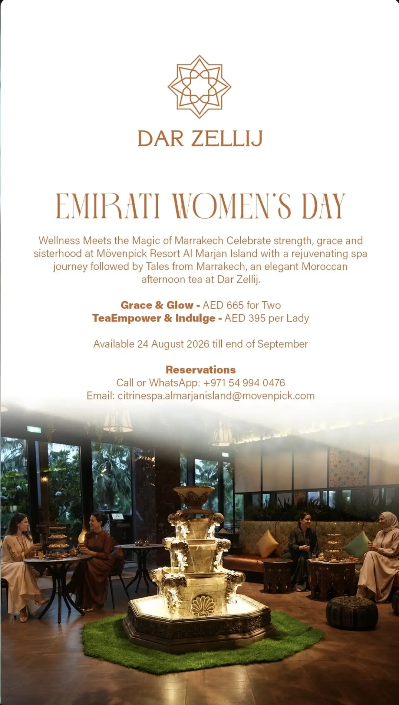 Emirati Women's Day Spa & Tea at AED 665