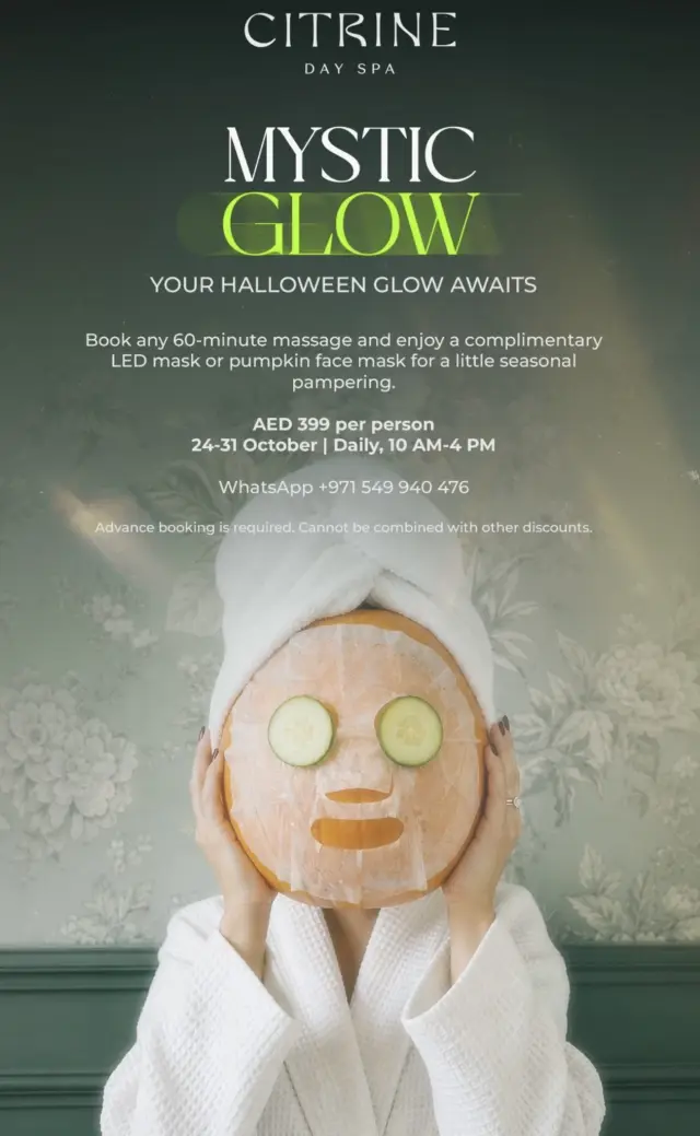 Mystic Glow: free mask with any 60-minute massage