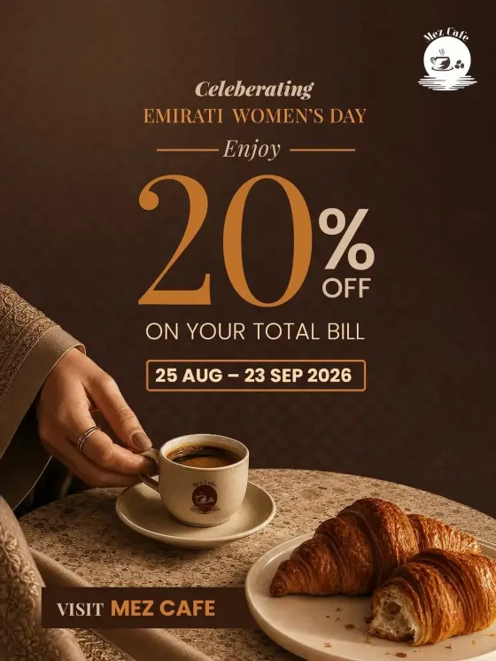 Celebrate Emirati Women’s Day at Mez Cafe with 20% Off