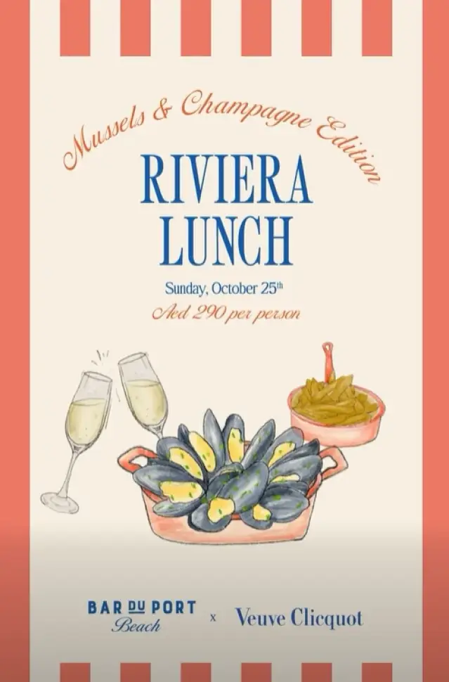 Riviera Lunch: Mussels & Champagne at Bar du Port Beach