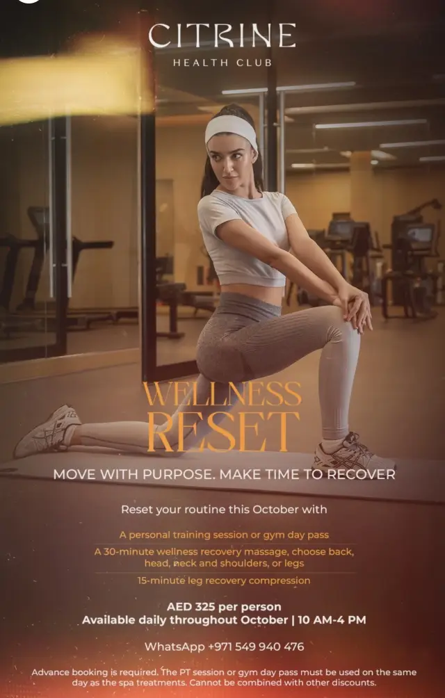 Wellness Reset package for AED 325