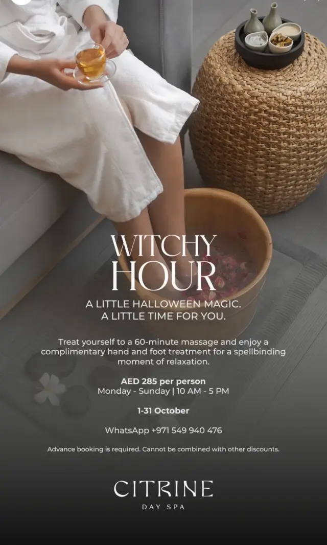Witchy Hour: 60-minute massage with free hand and foot treatment